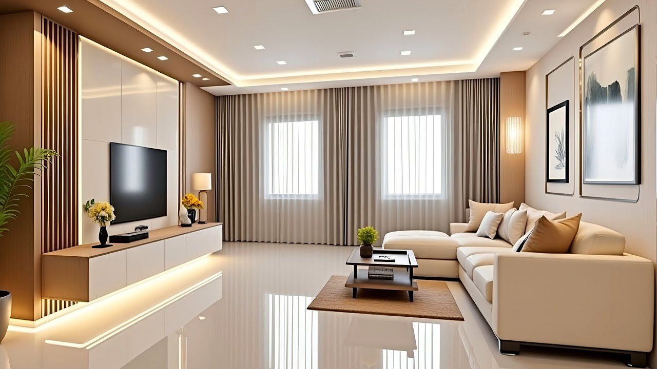 Living room design with sofa
