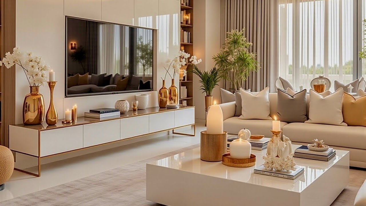 Living room design with LED lights